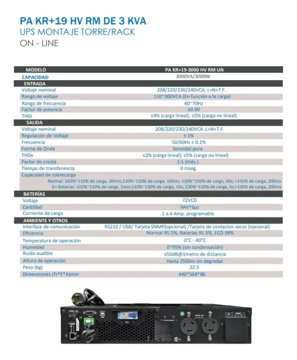 UPS KR+19 y KR+19RM 220V - Imagen 6